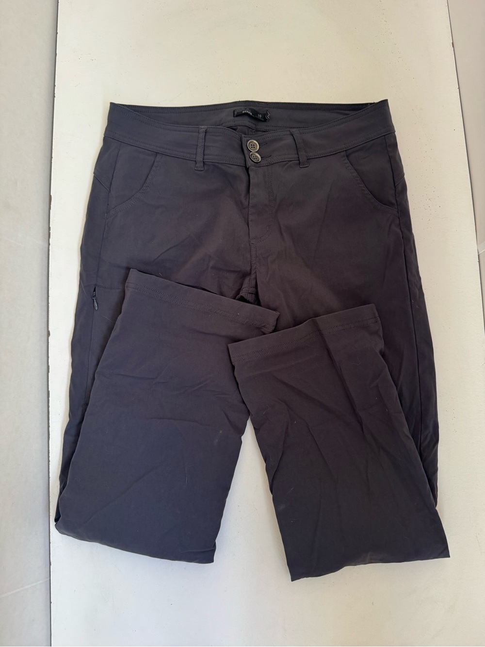 Prana Halle Roll Up Convertible Hiking Pants Womens Sz 10 Charcoal Gray Stretch